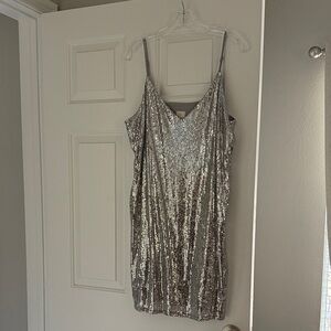 A New Day Shimmering Silver Dress